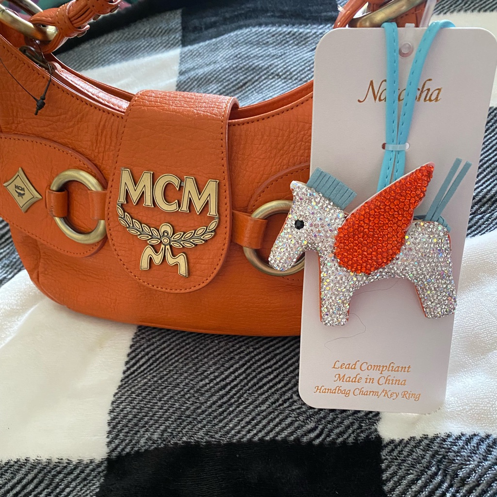 Mcm Vibrant Orange Shoulder Bag